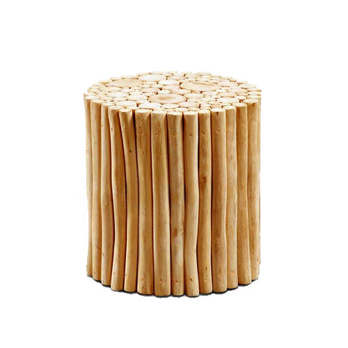 Oceanic6 Solutionz Wood End Table with Natural Wooden Logs