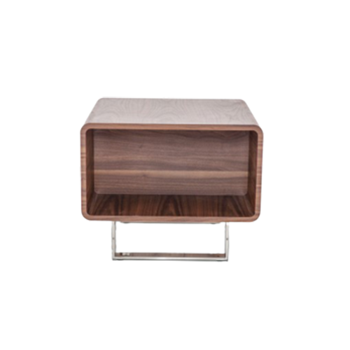 Oceanic6 Solutionz Walnut Veneer And Steel End Table